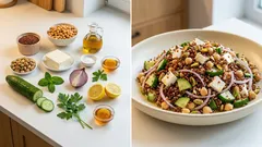 Sałatka Jennifer Aniston z komosą i ciecierzycą – sycąca i świeża na 3 dni