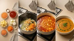 Zupa krem z czerwonej soczewicy z pomidorową nutą — prosta i naprawdę sycąca