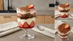 Tiramisu truskawkowe w pucharkach – kremowe, bez pieczenia i idealne na lato