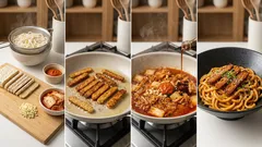 Udon z kimchi i tempehem z patelni – pikantny obiad w 20 minut